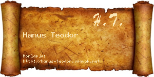 Hanus Teodor névjegykártya